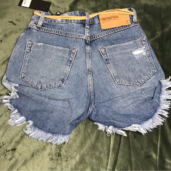 ONE TEASPOON PACIFICA BANDITS BLUE DENIM SHORTS Size 24 Style 22964 100% COTTON - Picture 9 of 15
